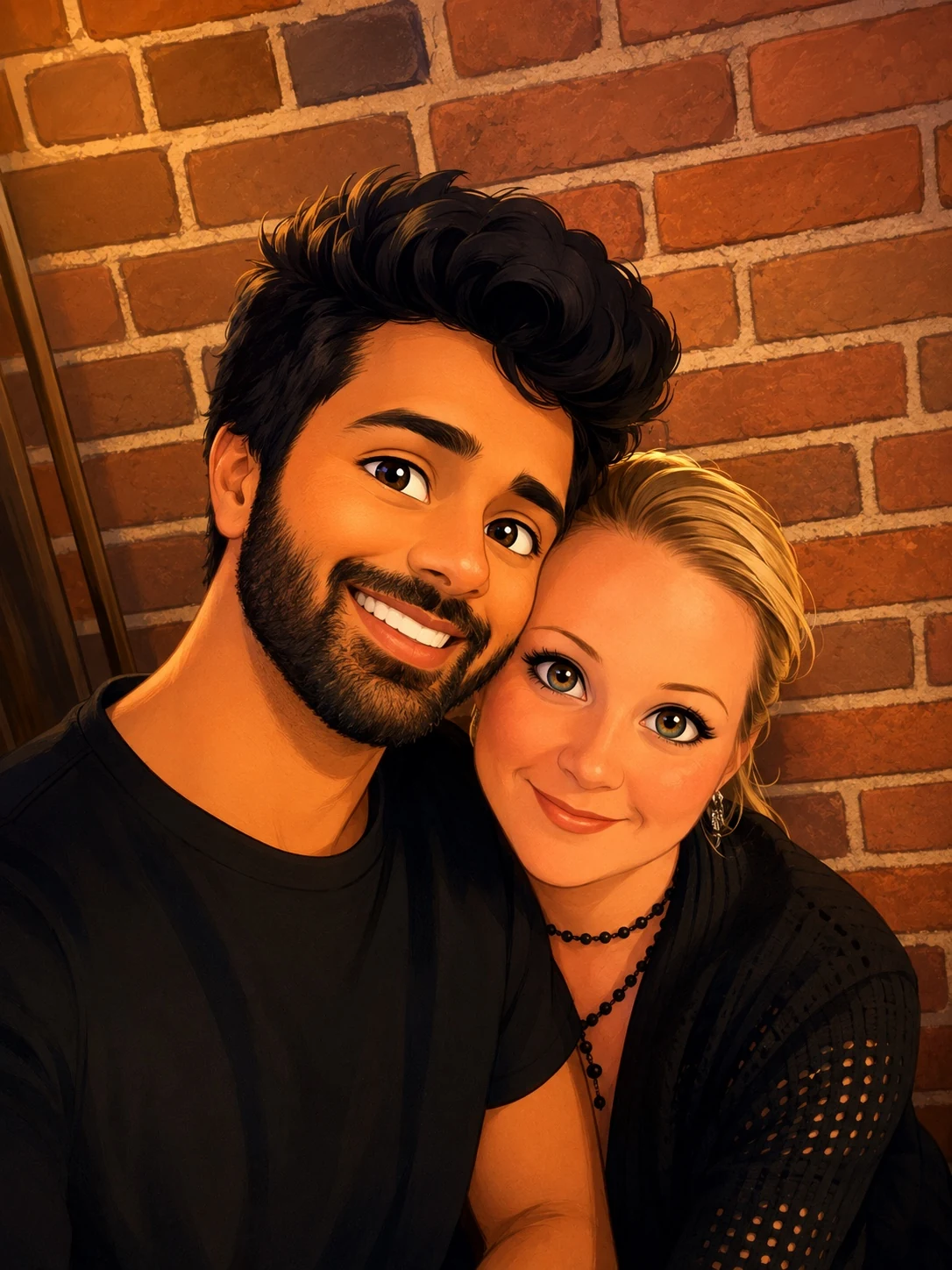 A warm portrait of the couple together